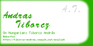 andras tiborcz business card